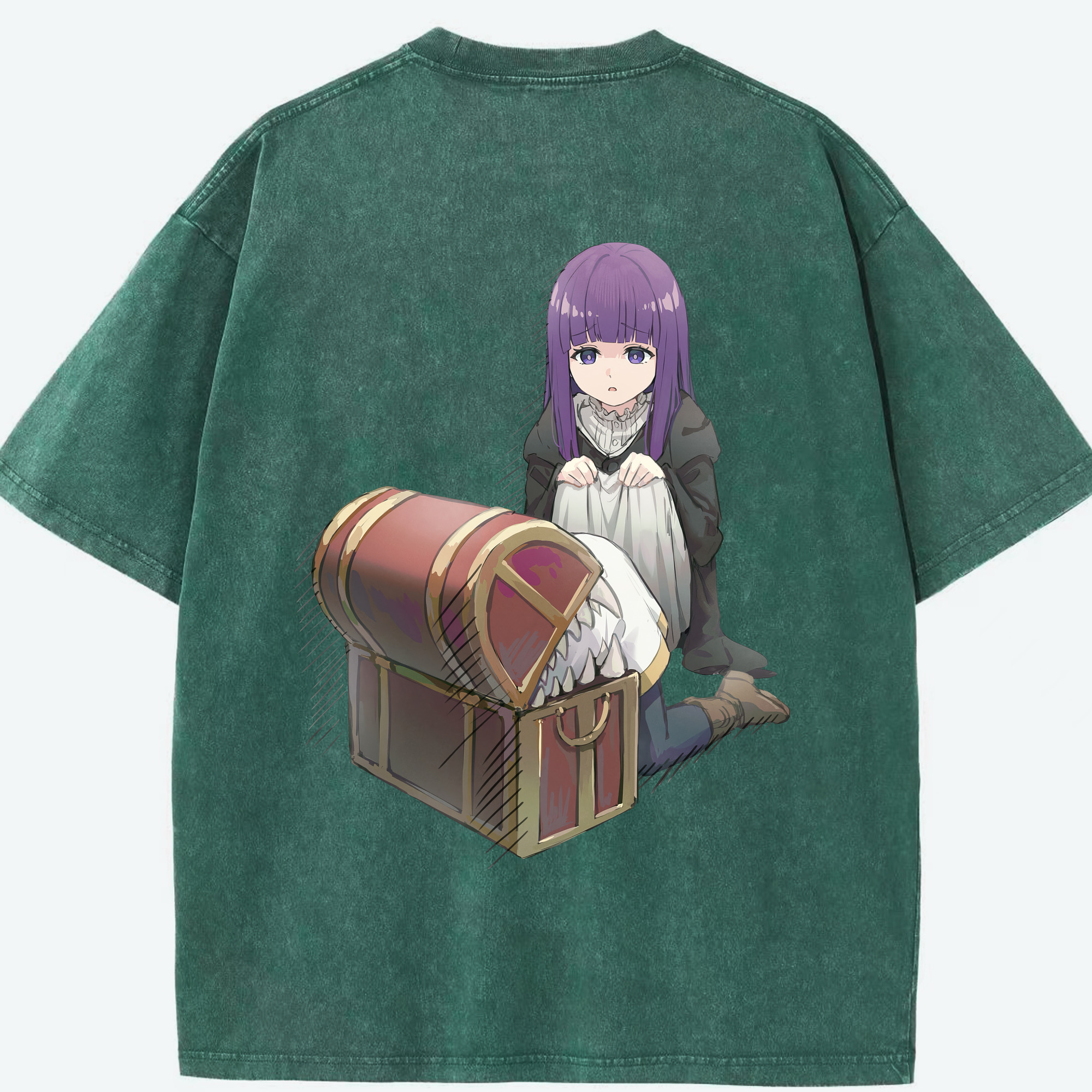 （画像用） 葬送のフリーレン Frieren 綿100% ヴィンテージ風 半袖Tシャツ（背面プリント）